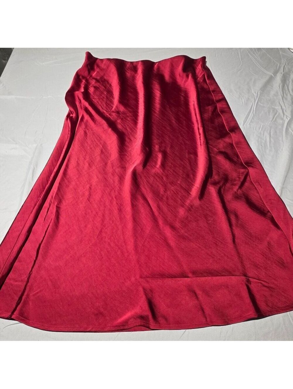 A New Day Red Midi Skirt Slip with Elastic Waistband, Size M